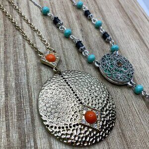 NRT AVON Silver Gold Tone Rhinestone Beaded BOHO BUNDLE Necklace